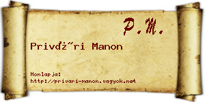 Privári Manon névjegykártya